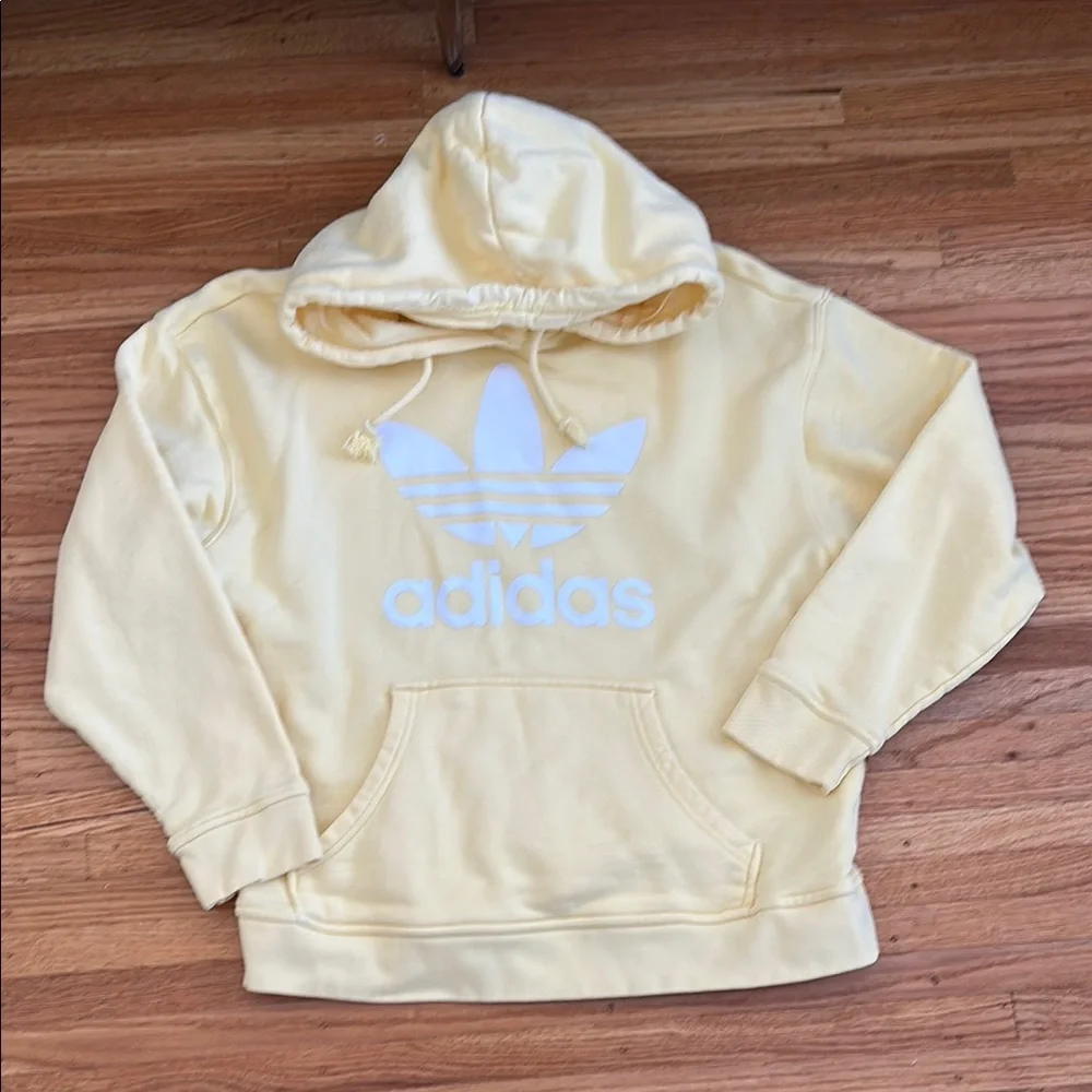Adidas Womens Yellow Hoodie Small - Picture 1 of 5